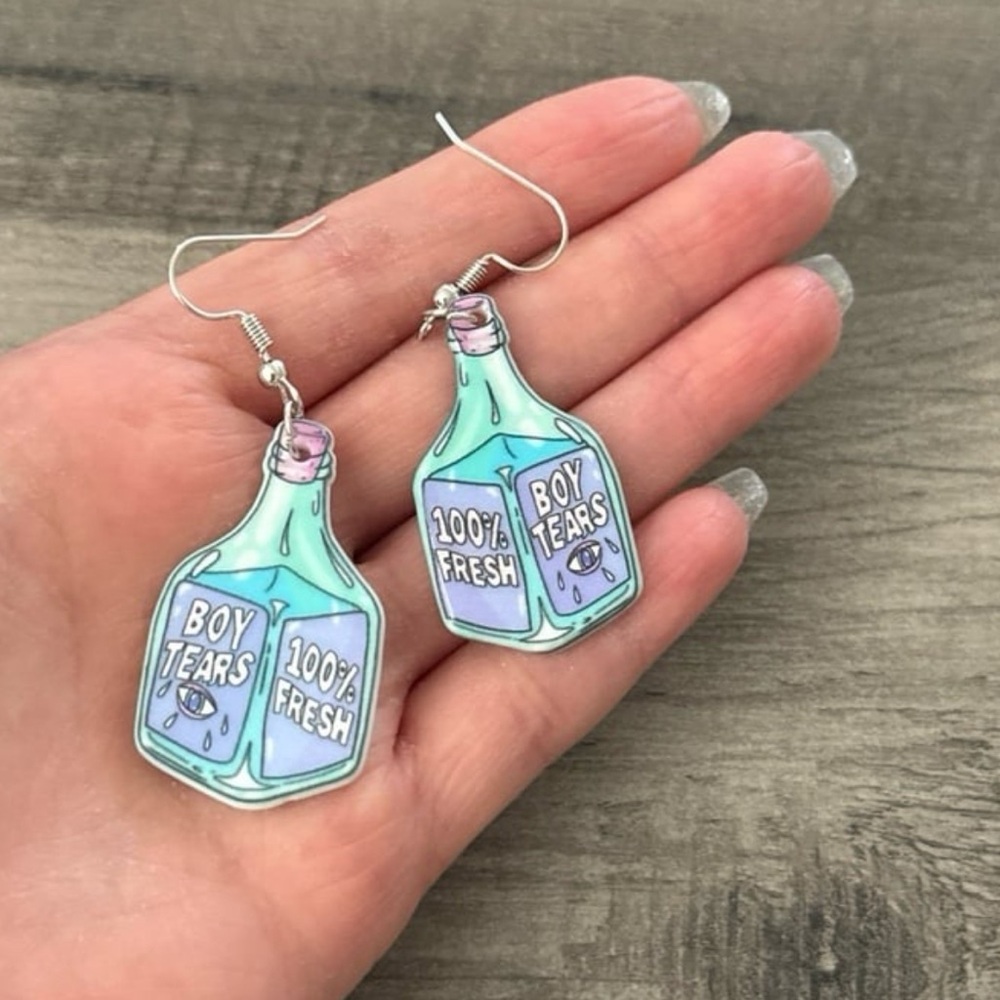 Handmade “Boy Tears” Dangle Earrings